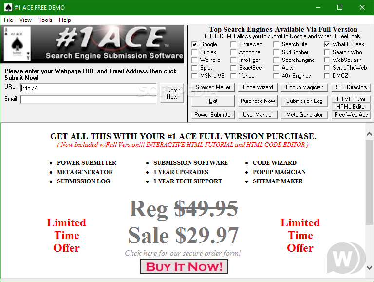 ACE Search Engine Submission Software 5.0.9 Cracked