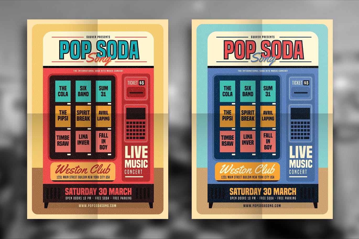 Retro Pop Soda Song Flyer
