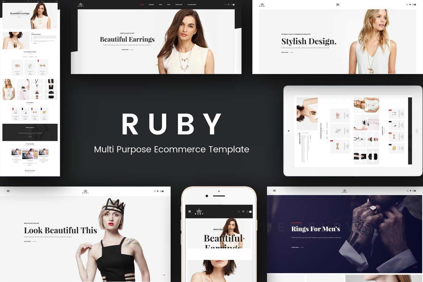 Want to build an online store selling beautiful and luxurious jewelries? Ruby Magento Template is a great selection which you get. This theme looks gorgeous and elegant. Your customers will be satisfied of great usability of web-store. Header is minimalist with small icons: setting, toplinks, topcart and website logo. Below is Custom Slideshow with big images, meaningful text and smooth effects. Featured, new and discount products are shown in each tab of Tab Products Slider module and in each module in each homepage. Daily Deals will markup discount products with timer. Tabs Category Slider bring products of each category with slider on the homepage. Blog and Testimonial are presented eye-catching which show feedbacks, reviews, posts and nice images. Layered Navigation helps customers purchase and go to each category more easily. And your customers find what they were looking for, they can see the product reviews through ratings and review in product page. You can also customize custom blocks, color scheme, shopping cart or navigation. Let experience features and convenience of Ruby Jewelry Magento Theme! Features & Extensions One click install Responsive and retina ready 6 Different Layouts Flexible layout format comes with various styles. Mega menu support Setup rows and columns Display thumbnail image for each category Display static blocks contain texts and images below menu items Awesome Icon Fonts Translation Daily Deal module included Blog module integrated AJAX Add to cart, wishlist, compare AJAX Toolbar Clean, modern design can be used for any type of website Grid / List view Allow to display your items in either list or grid view Set Layout for each page Easy define column left or column right for each page in admin panel. Custom Banner Slider Tabs Category Slider Tabs Product Slider New Products Slider Featured Products Slider Recent Products Slider Related Products Slider Upsell Products Slider Newsletter Popup Testimonial PSD included