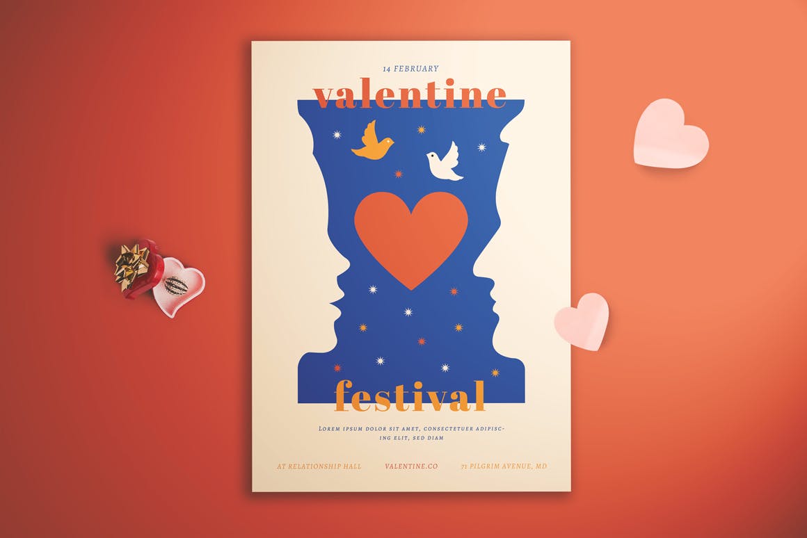 Simple Valentine Festival Flyer