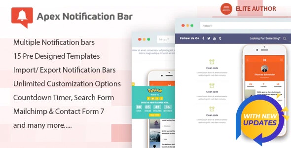 Apex Notification Bar - Responsive Notification Bar Plugin for WordPress