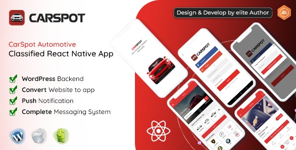 CarSpot - Dealership Classified React Native App