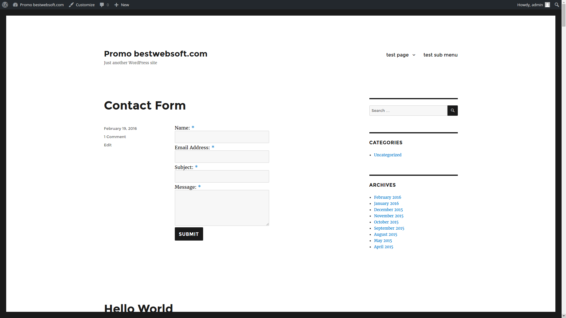 Contact Form - WordPress Feedback Form