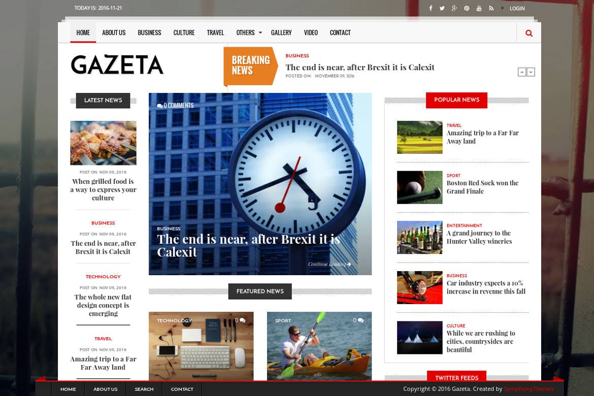 Gazeta - News & Magazine Drupal 8 Theme