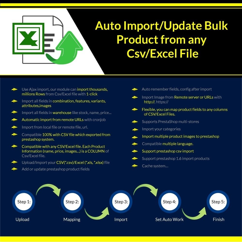 Import - Update Bulk Product from any Csv Prestashop Module