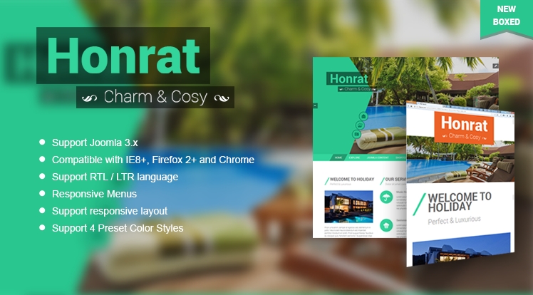 Joomla template for hotels, resorts and spas