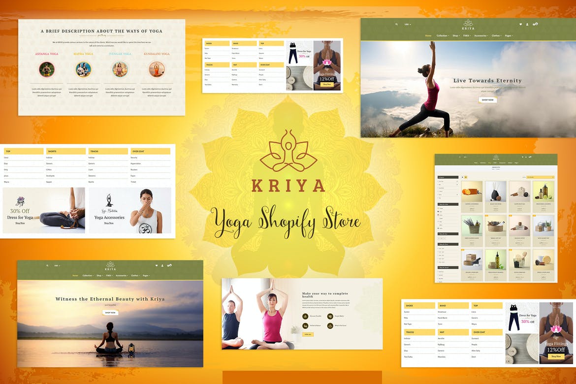 Kriya - Yoga Shopify Store, Pilates Shop Theme