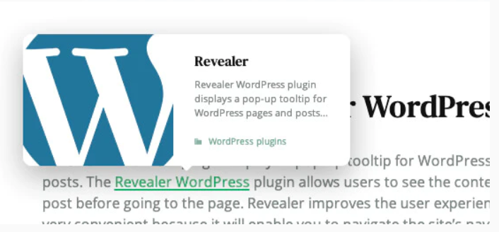 Revealer - WordPress Link Tips