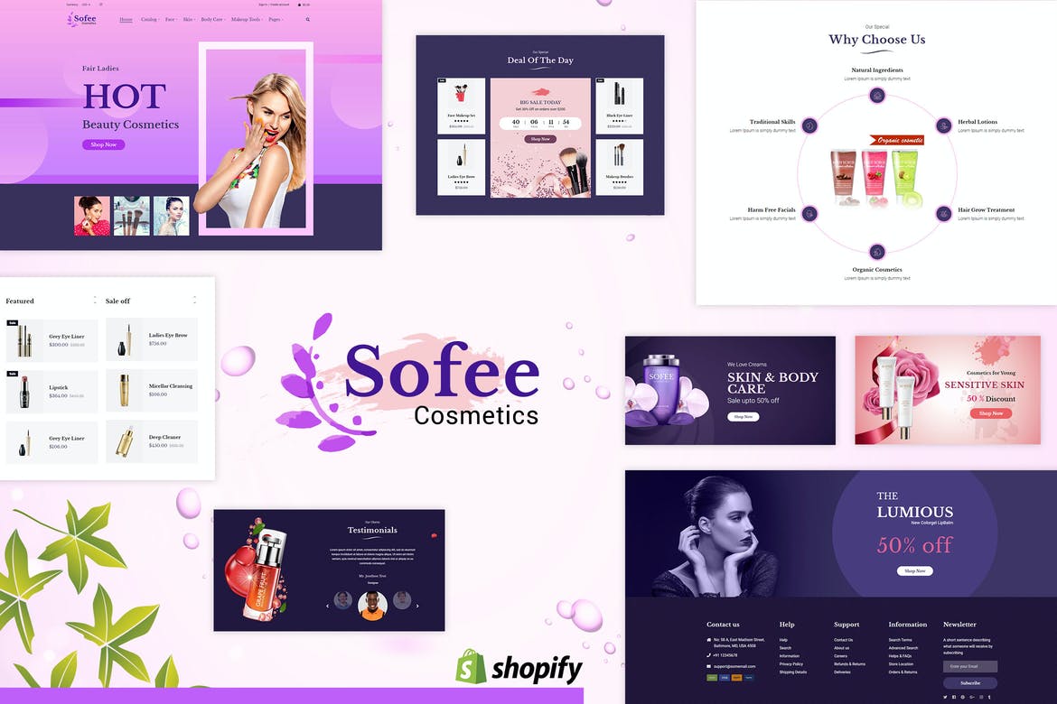 Sofee Beauty Cosmetic, Hair Salon Shopify Theme