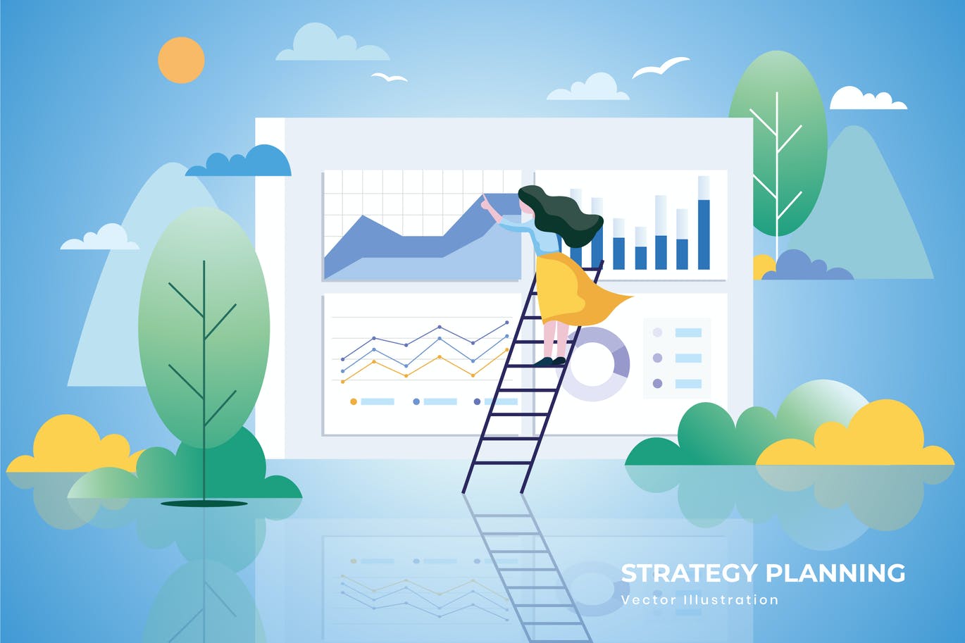 Strategy planning vector illustration