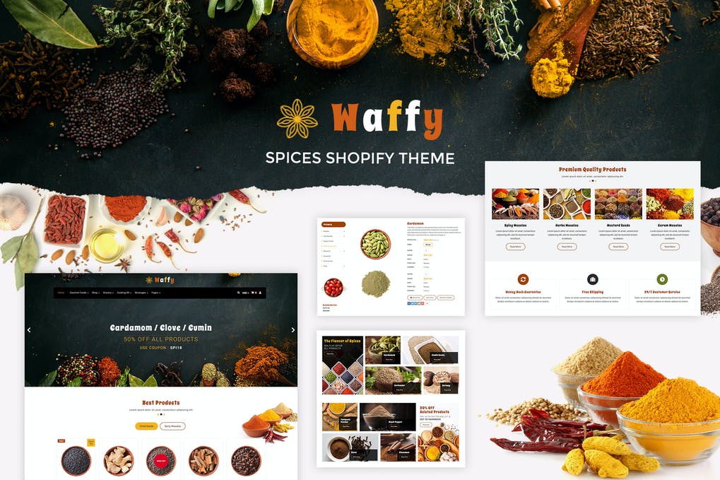 Waffy Spices, Dry Fruits Store Shopify Theme