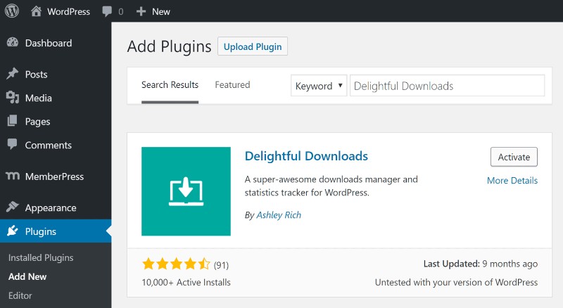 WordPress download manager plugin