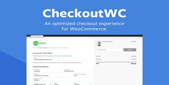 an optimized checkout template for WooCommerce