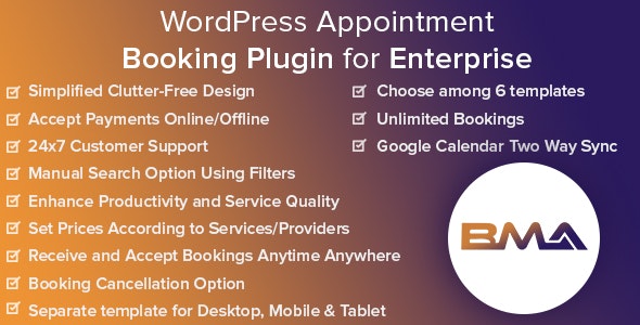 BMA - WordPress Appointment Booking Plugin for Enterprise