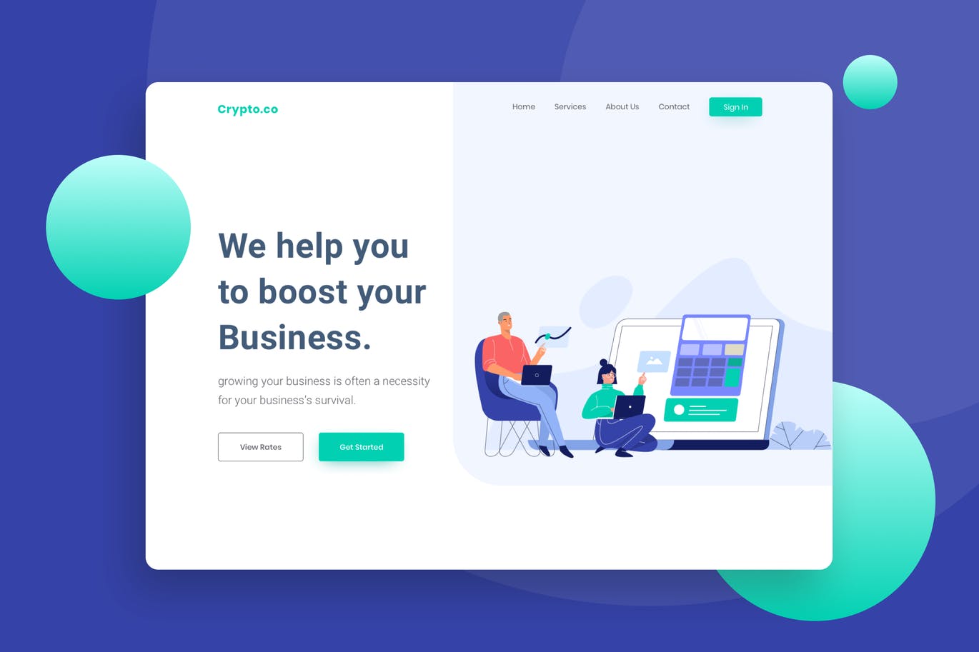 Accounting Website Landing Page Illustration