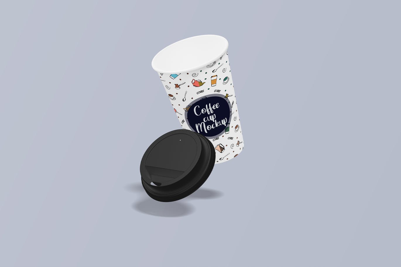 Floating Coffee Cup Mockup Front Angle View