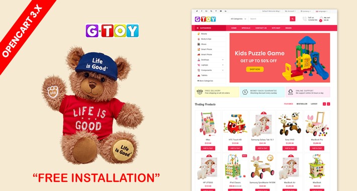 Kid Toys - Opencart 3 baby shop template
