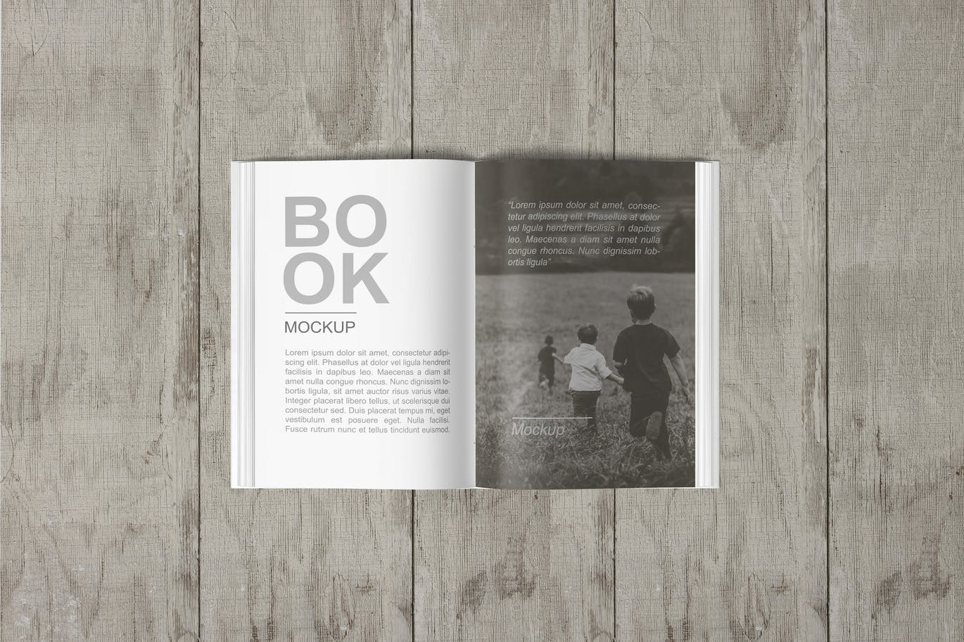 Open Book Mockup Top View