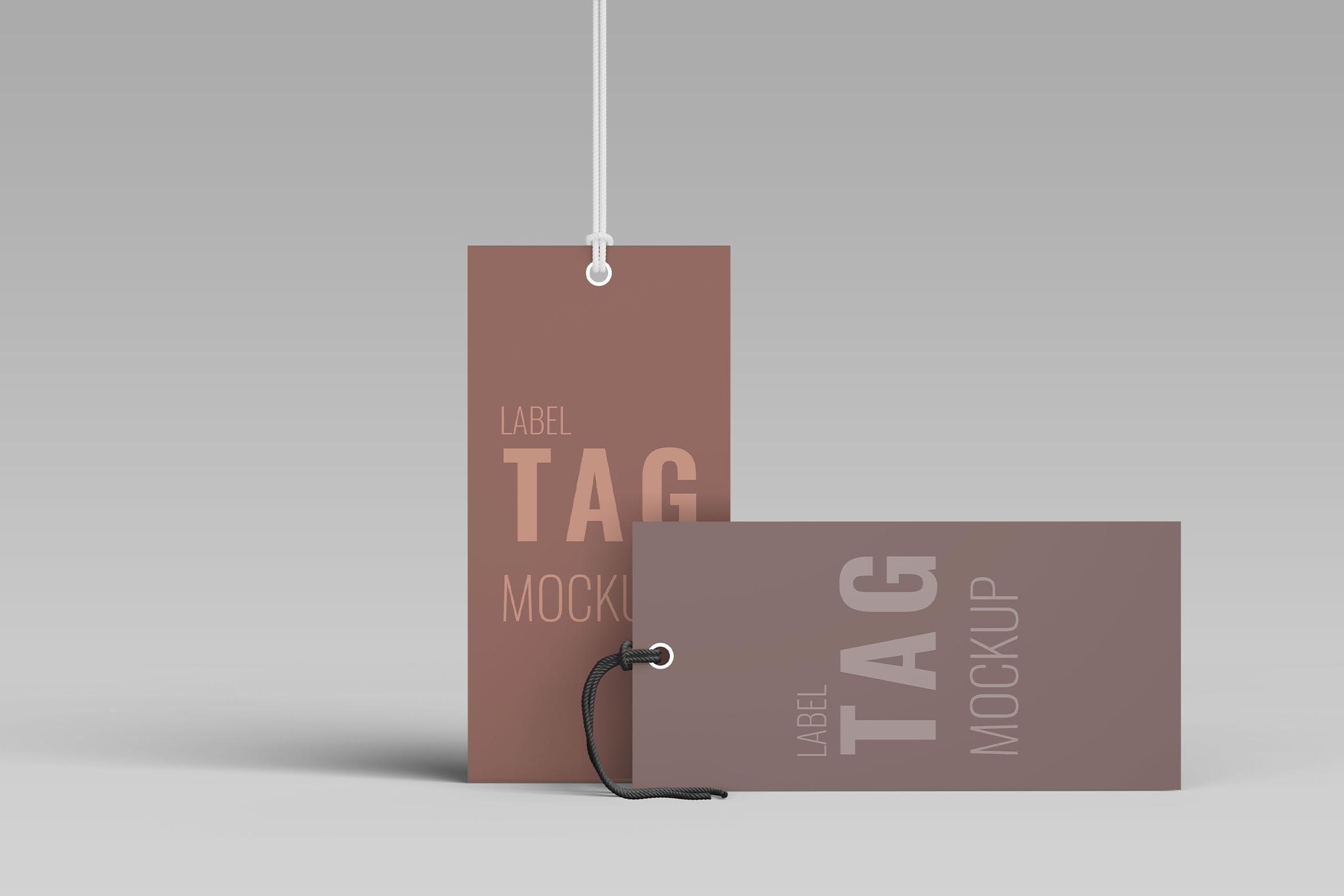 Pair Clothes Label Tag Mockup Front Angle View