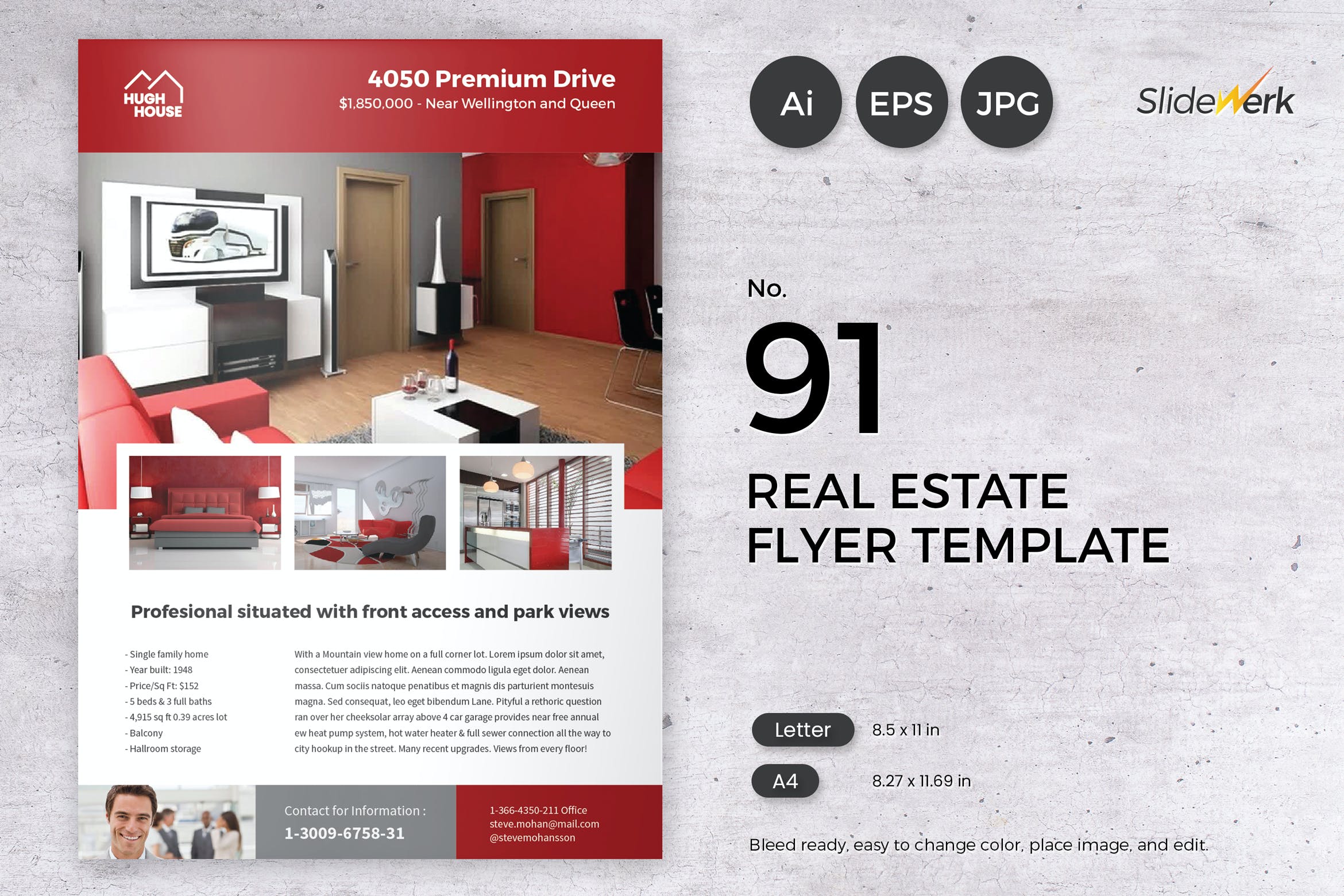 Real Estate Flyer Template 91 - Slidewerk