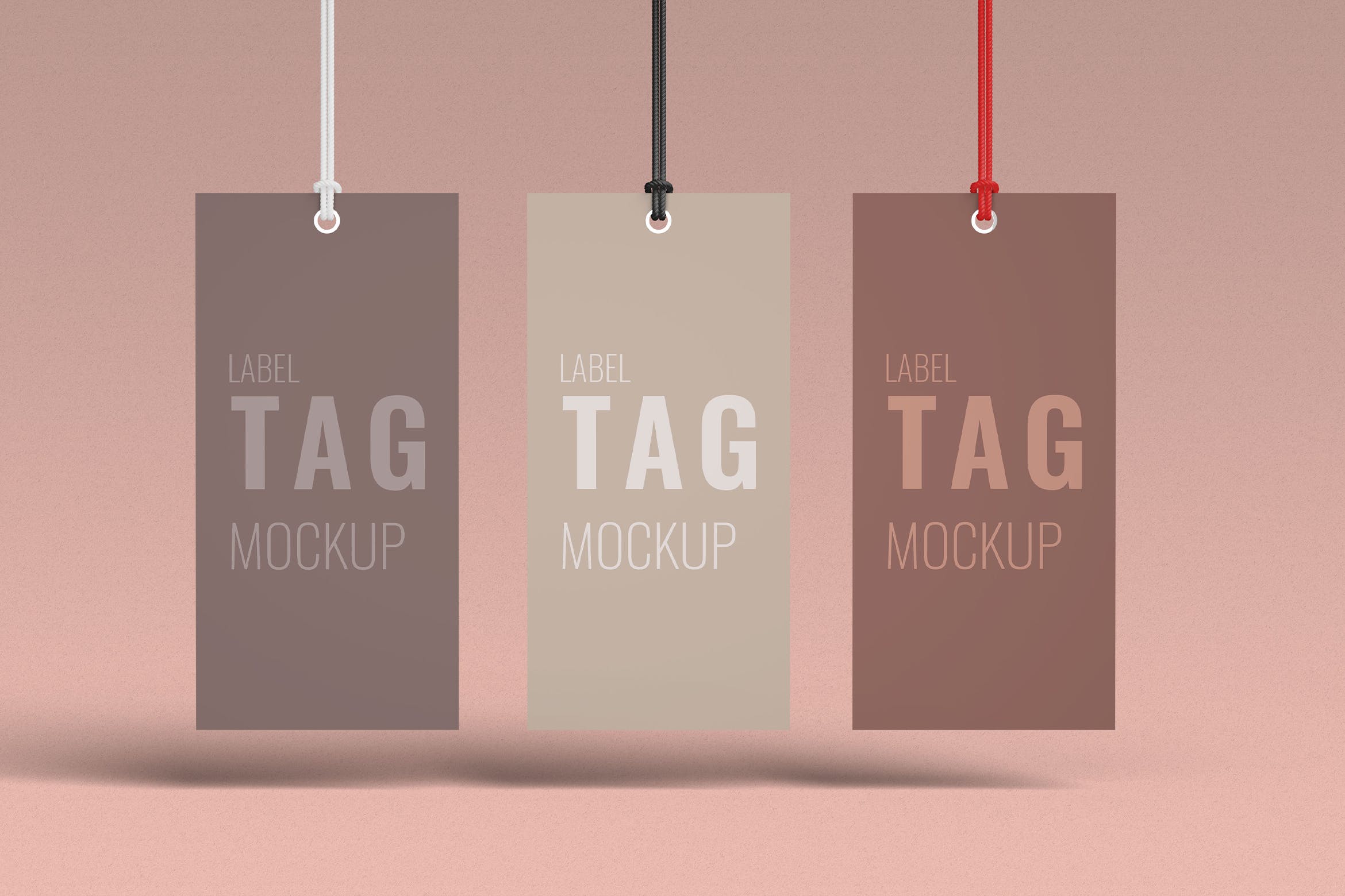 Three Clothes Label Tag Mockup Front View
