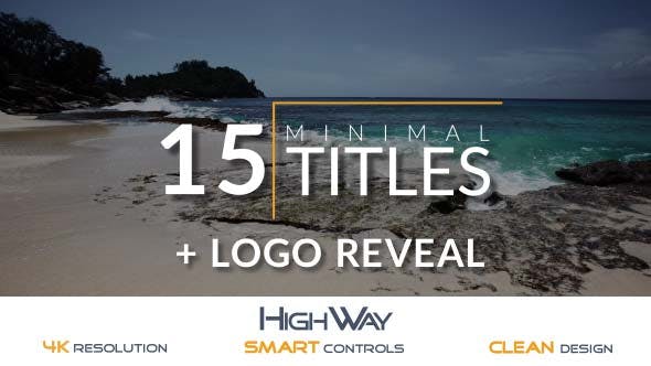 15 Minimal Titles Pack + Logo Reveal