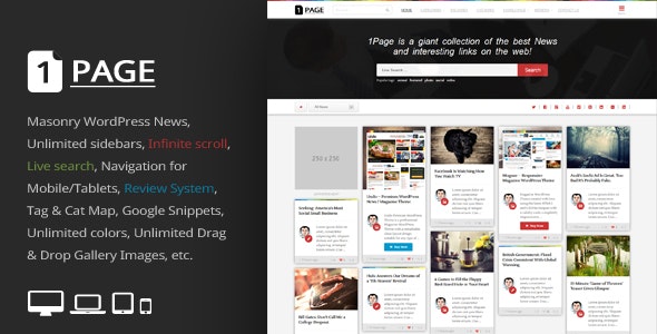 1Page v3.8 - News Template for WordPress