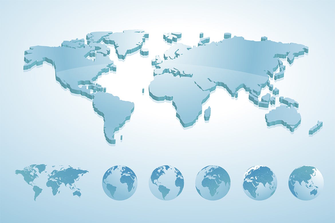 3d world map illustration
