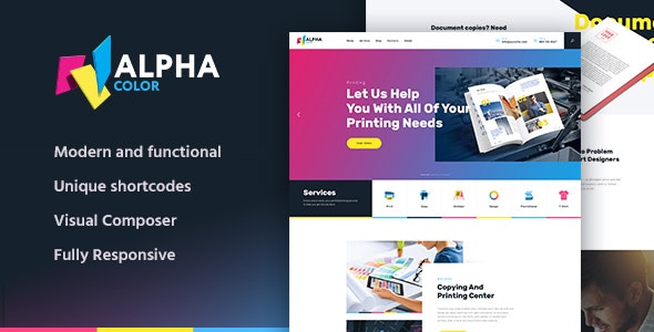AlphaColor v1.1.2 - WordPress Template for Printing Services