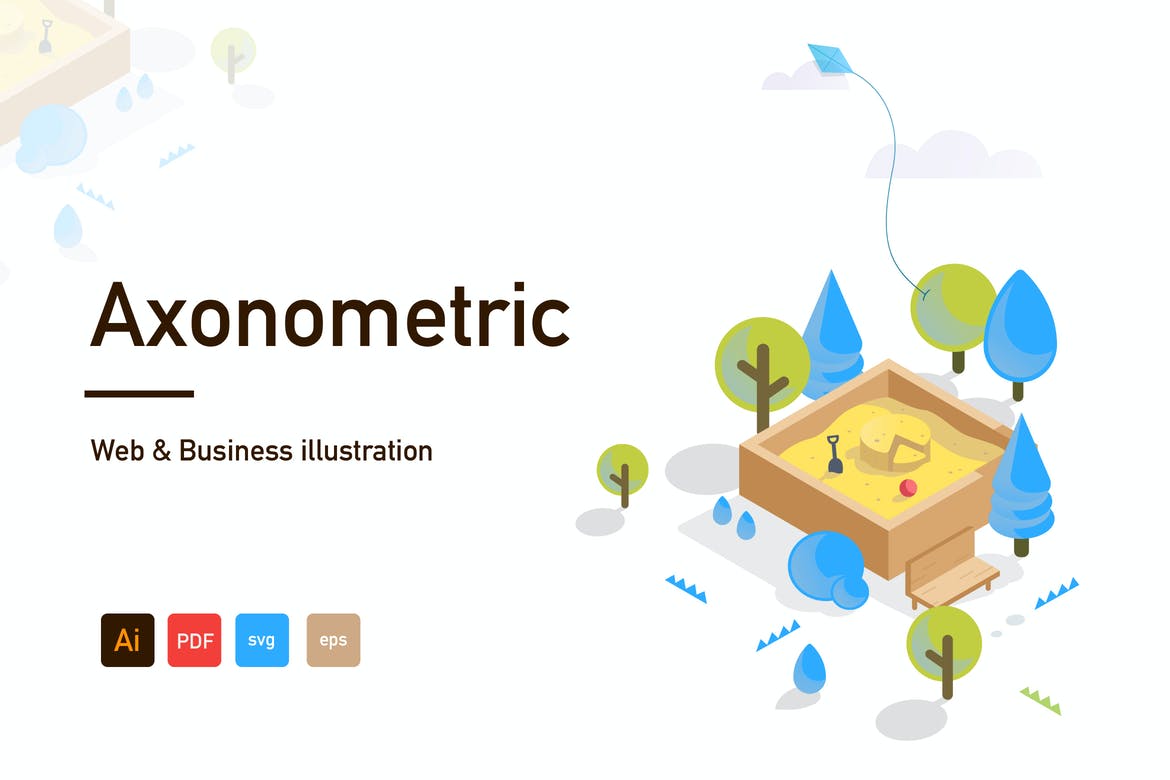 Axonometric Web and Business illustration