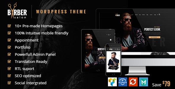 Barber v1.2.5 - Hair, Tattoo & Beauty Salon WordPress Theme