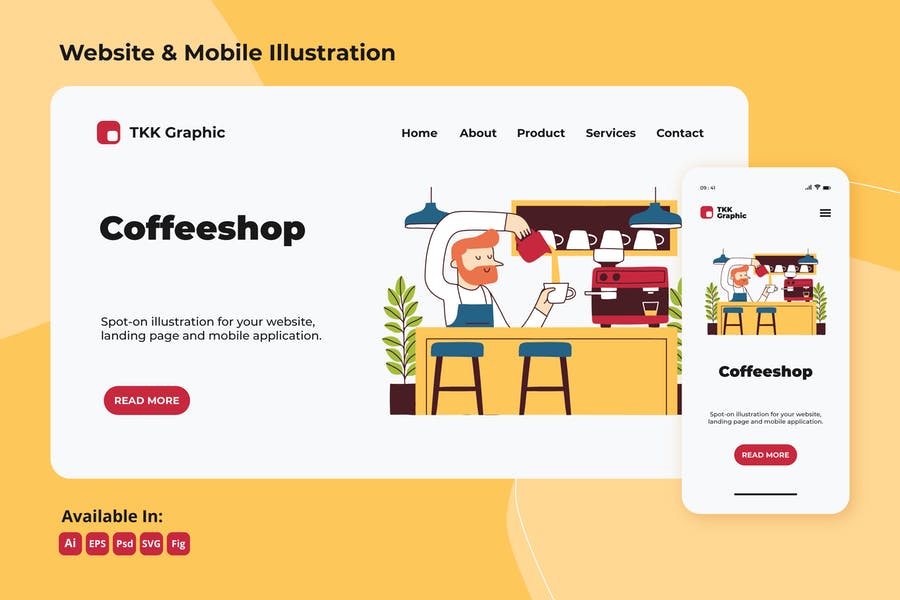 Barista working on coffeeshop web and mobile