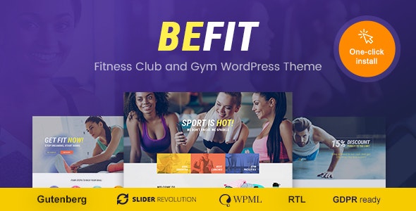 Be Fit - WordPress Theme for Gym, Yoga & Fitness Centers