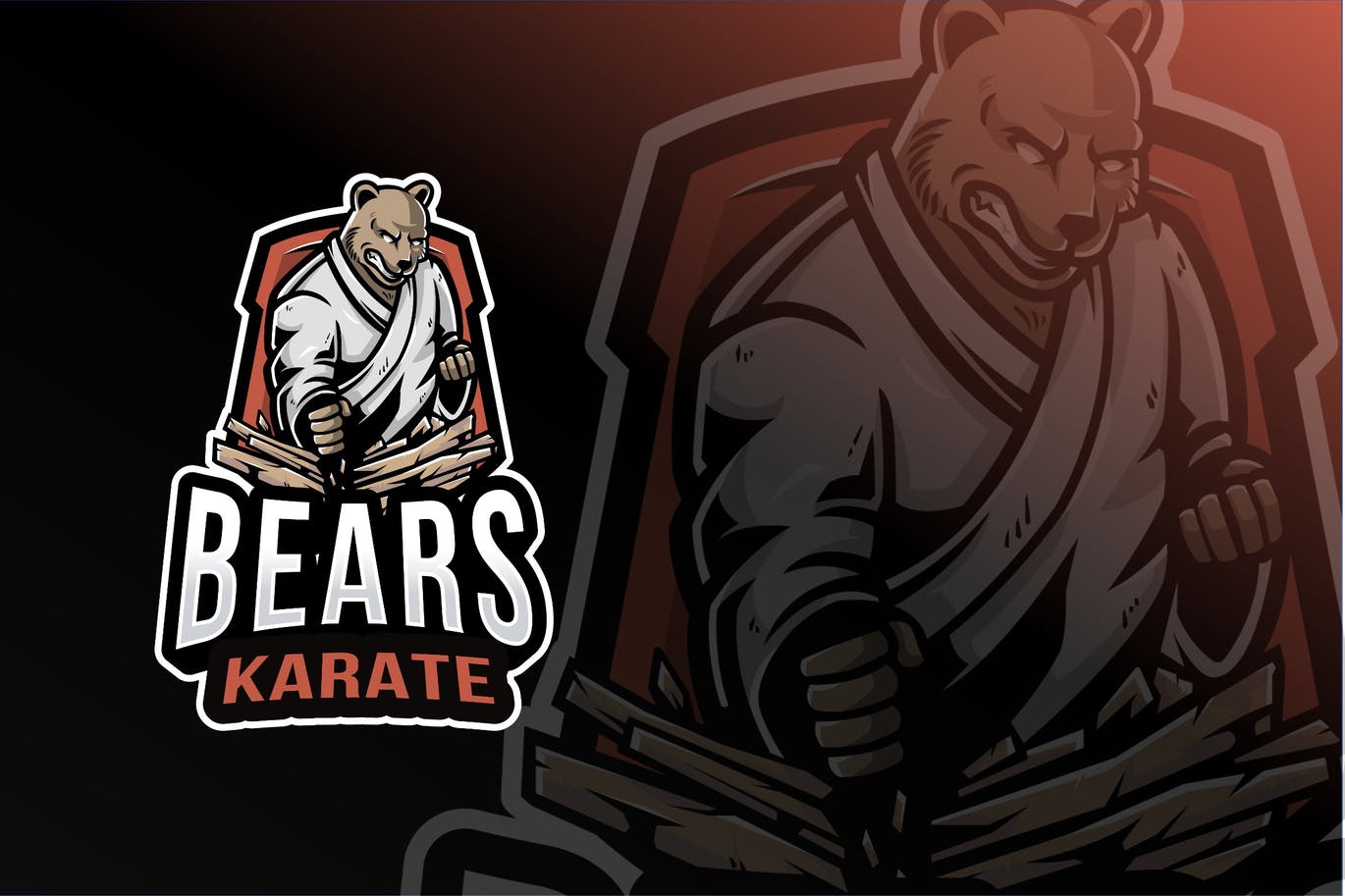Bears Karate Sport Logo Template