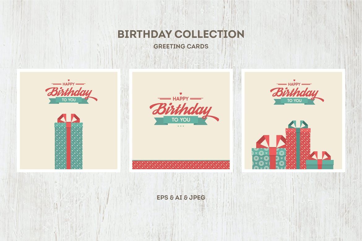 Birthday Cards Vector Collection