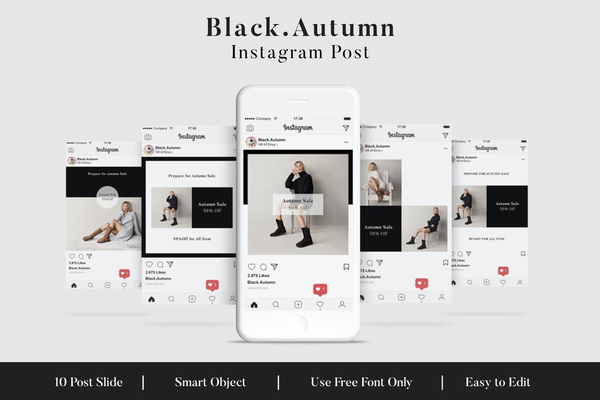 Black . Autumn Social Media Post Vol.1