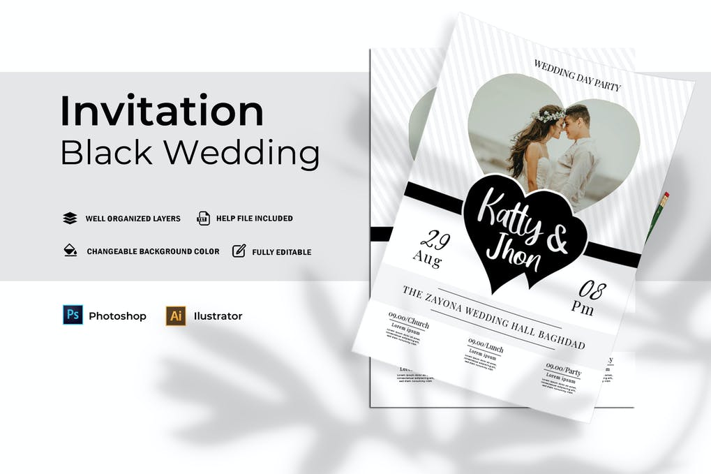 Black Wedding | Invitation