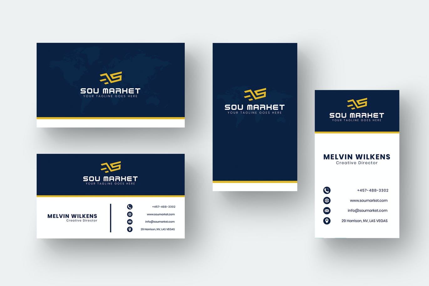 Business Card Name Horizontal and Vertical