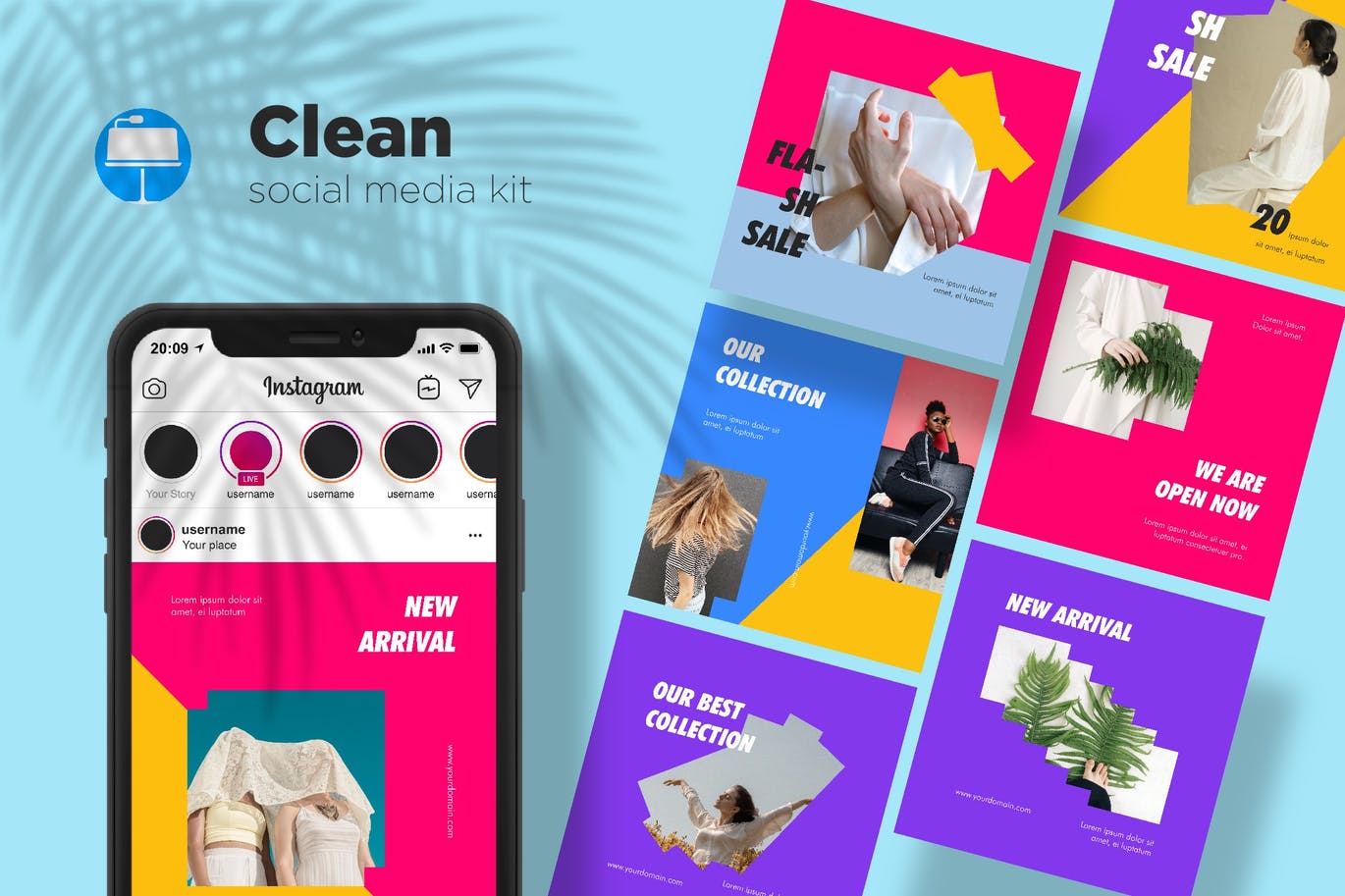 Clean Social Media Kit Vol. 01 - Keynote