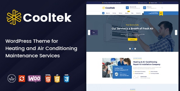 CoolTek - Air Conditioning Services WordPress Theme