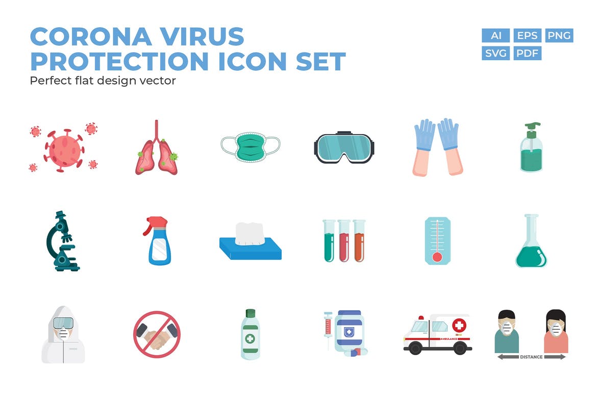 Coronavirus Protection Icon Set