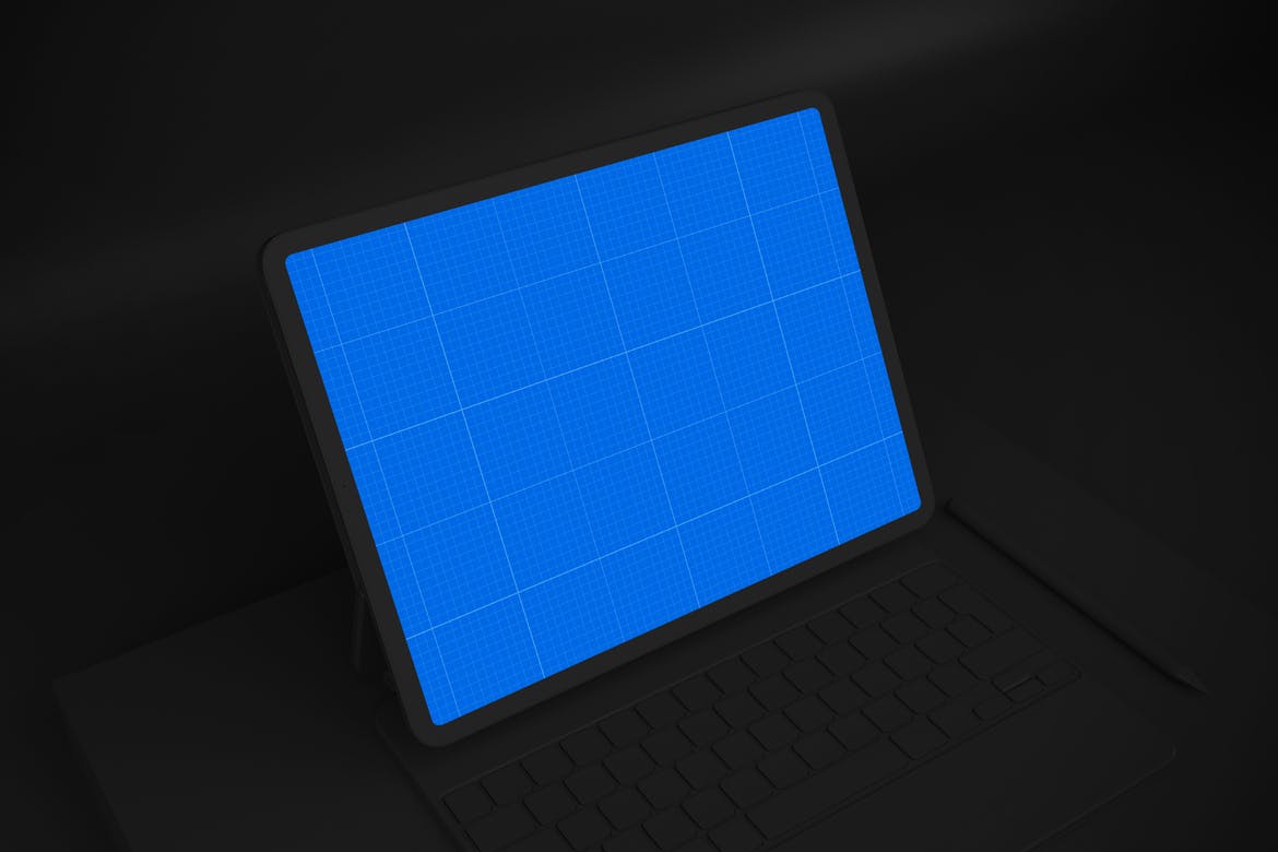 Dark iPad Pro & Magic Keyboard Mockup
