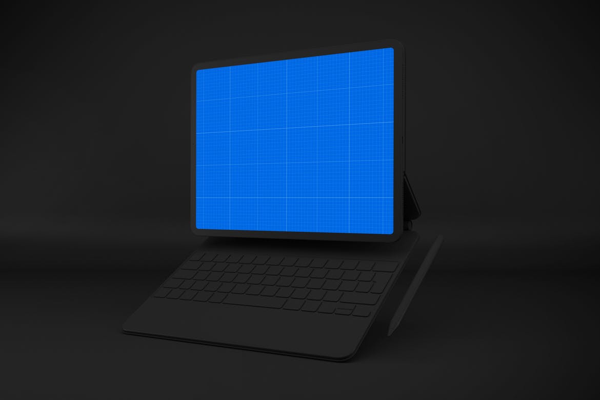 Dark iPad Pro & Magic Keyboard Mockup