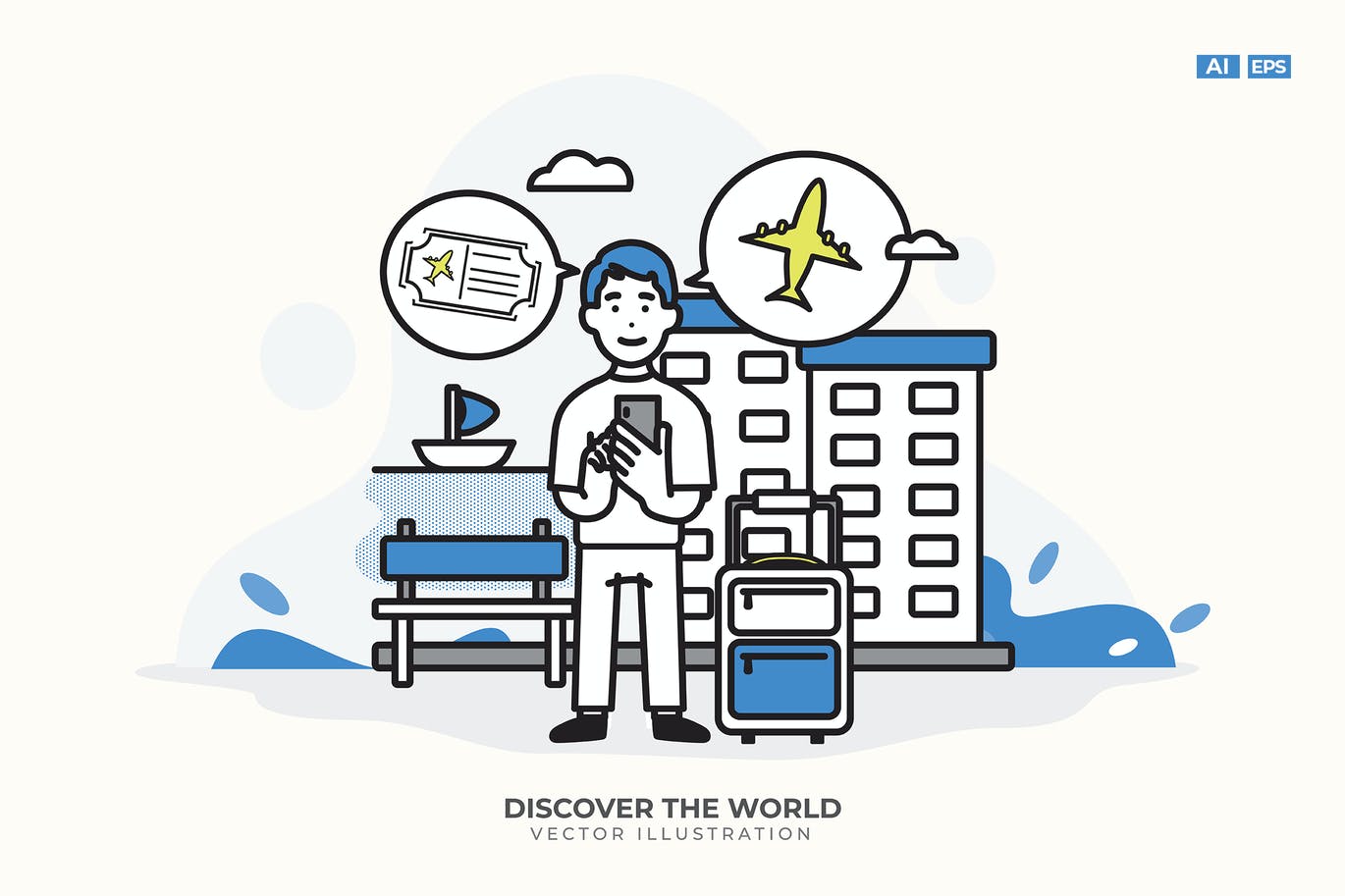 Discover The World Vector Illustration