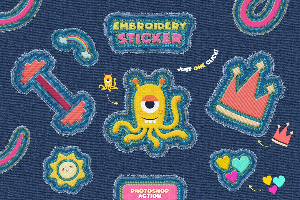 Embroidery Sticker - Photoshop Action