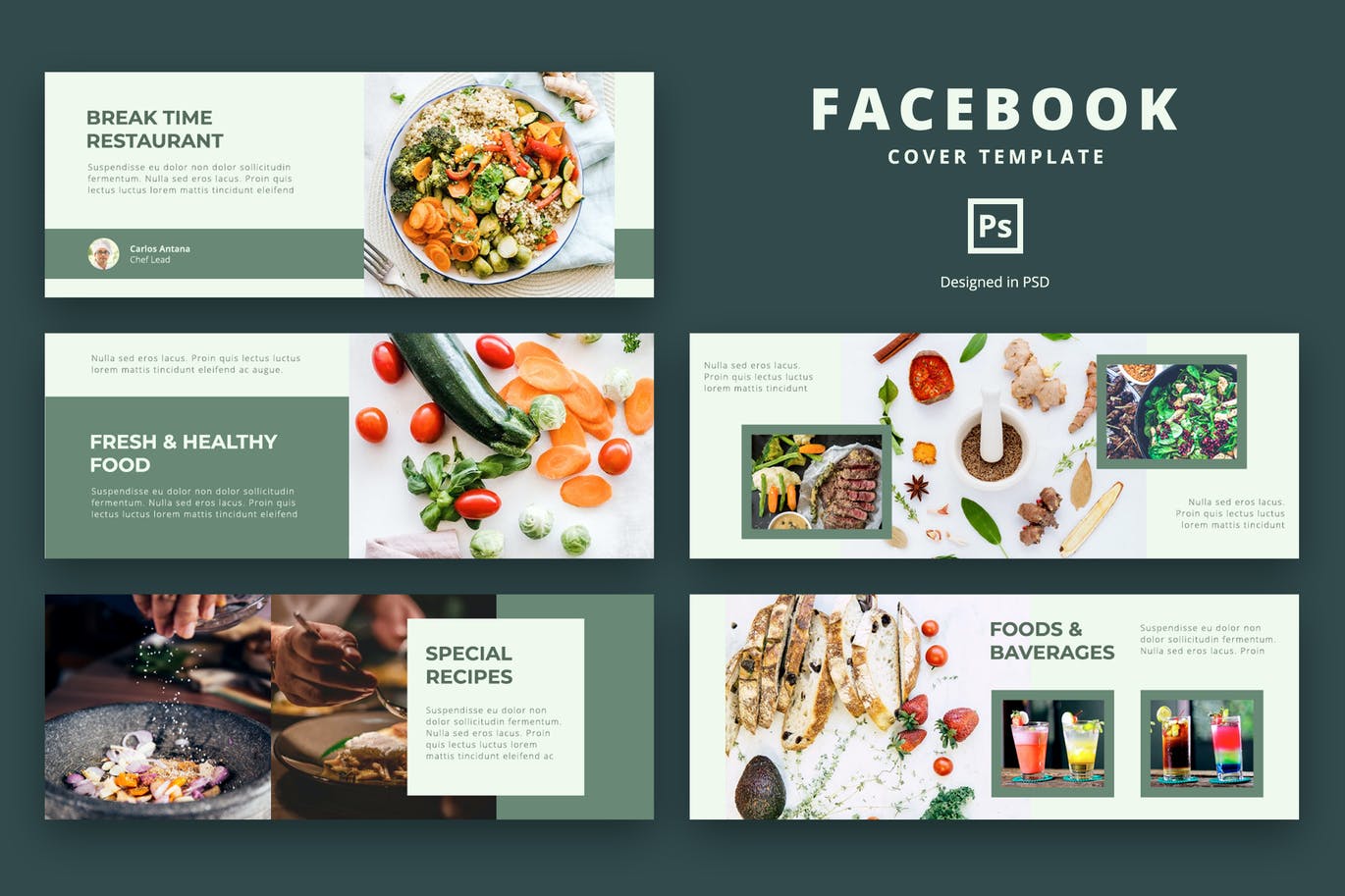 Facebook Cover Template Food and Resto