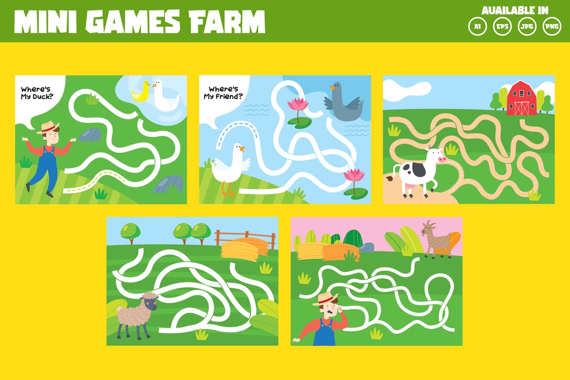 Farm Maze game for children series