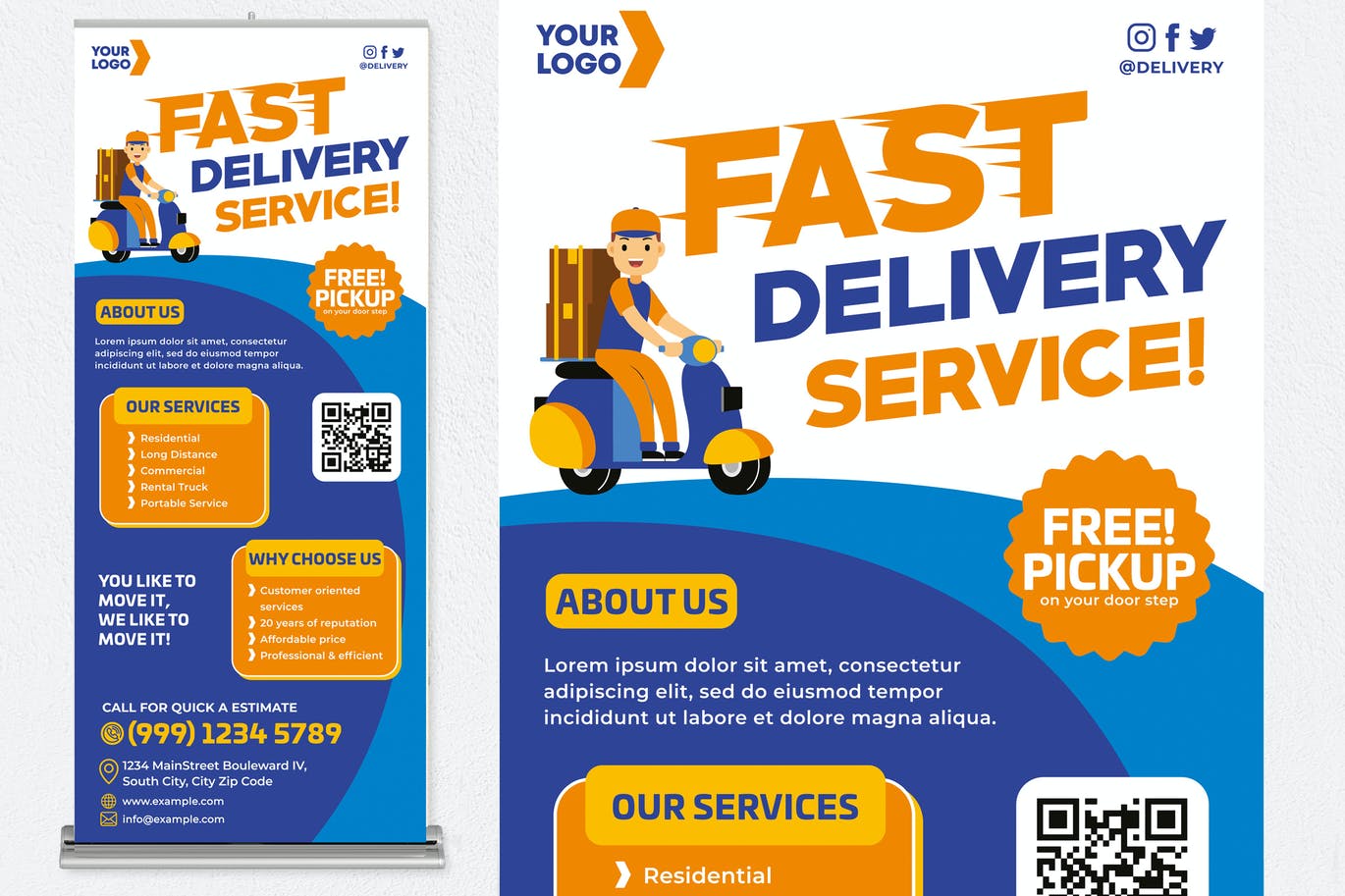 Fast Delivery Service Roll Up Banner