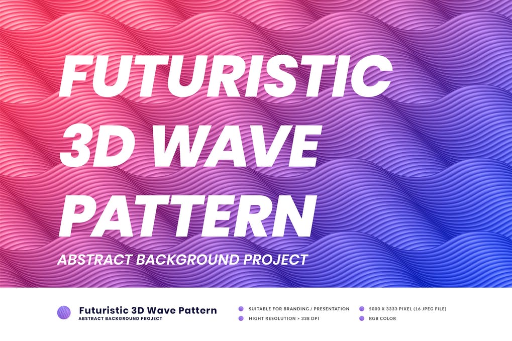 Futureristic 3D Wave Pattern