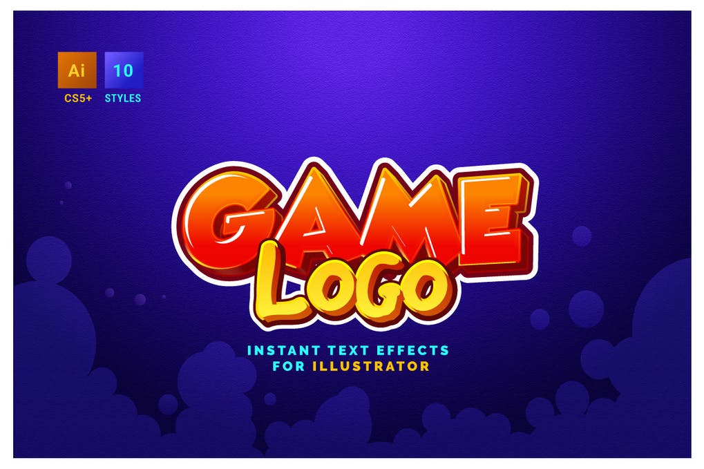 Game Logo Text Effects for Illustrator